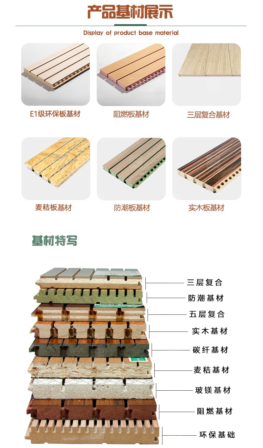 审讯室槽木吸音板基材选择