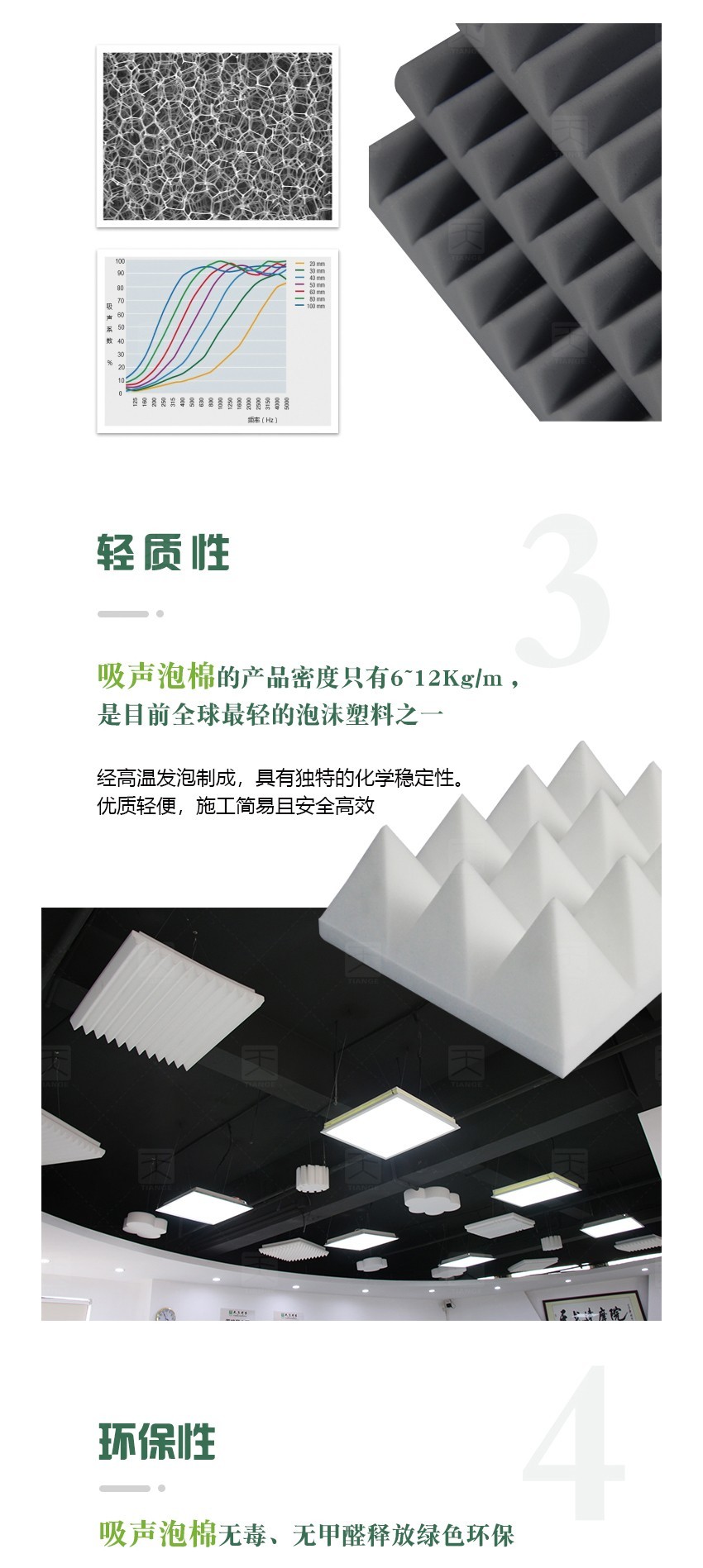 蜜胺环保吸音棉轻质性