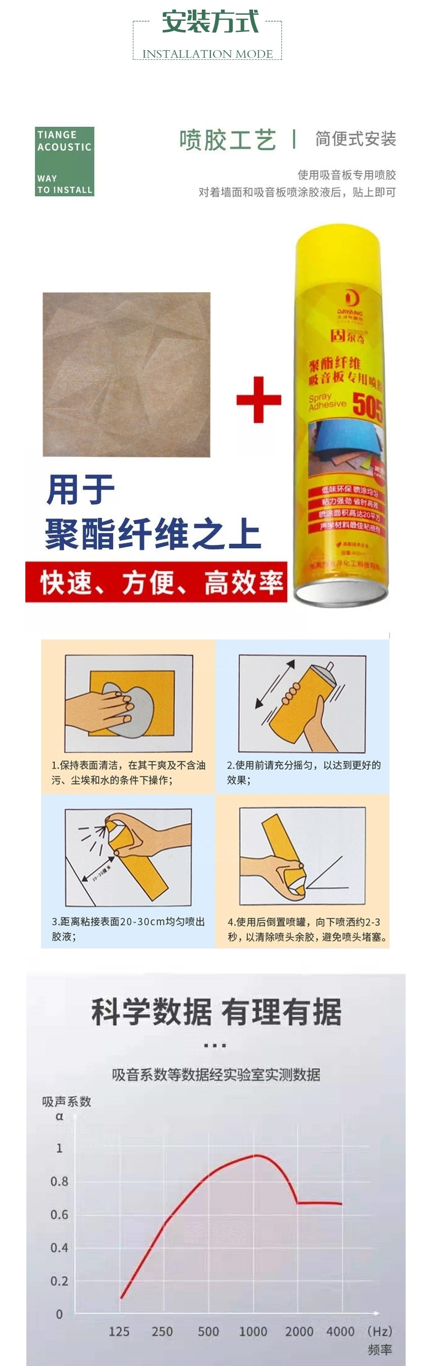 3D宝石聚酯纤维吸音板安装方式