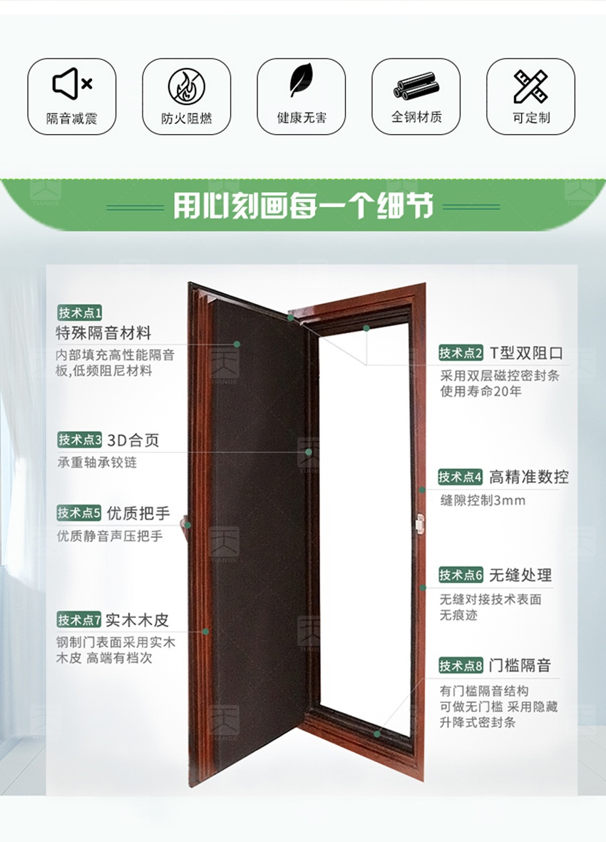 钢质木纹隔音门-3